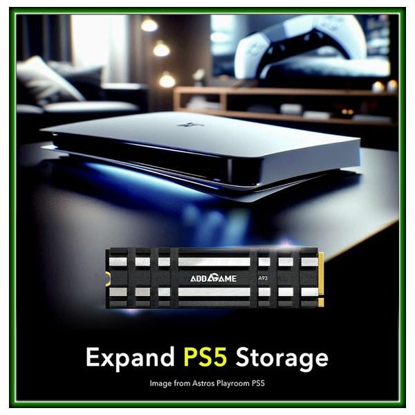 addlink A93 GEN4X4 NVMe For PS5 - With Heatsink - 1TB SSD - Black