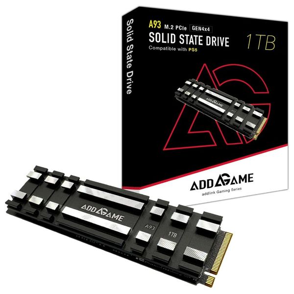 addlink A93 GEN4X4 NVMe For PS5 - With Heatsink - 1TB SSD - Black