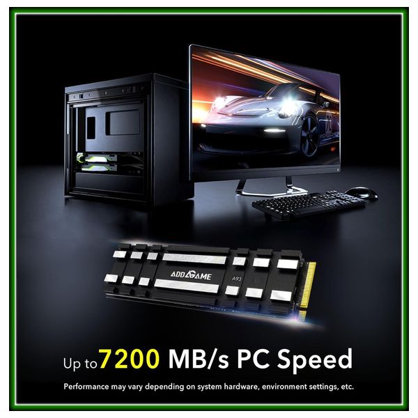 addlink A93 GEN4X4 NVMe For PS5 - With Heatsink - 1TB SSD - Black
