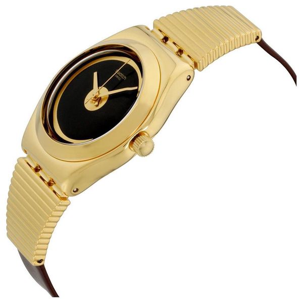  ساعة سواتج للنساء YLG130 - عرض بعقارب, سوار من ستانلس ستيل - ذهبي 