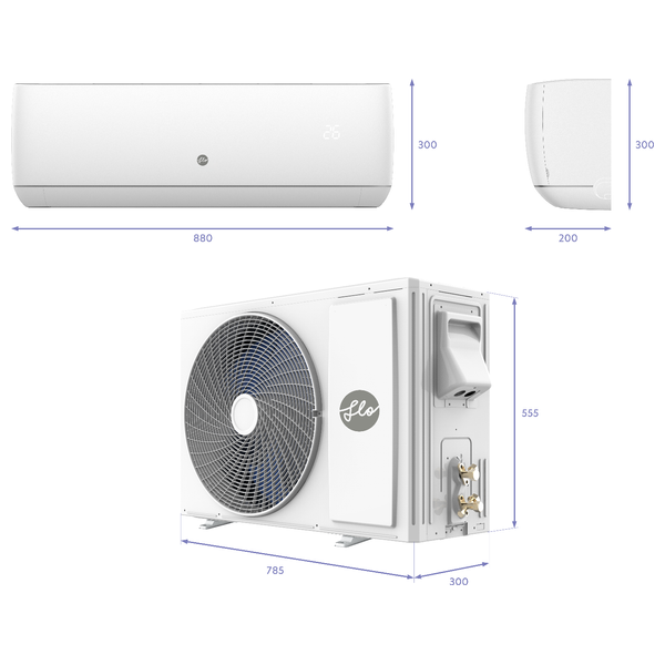 Flo AH12X23 - 1 Ton - Wall Mounted Split - White - Inverter - Amp Control - Free Installation