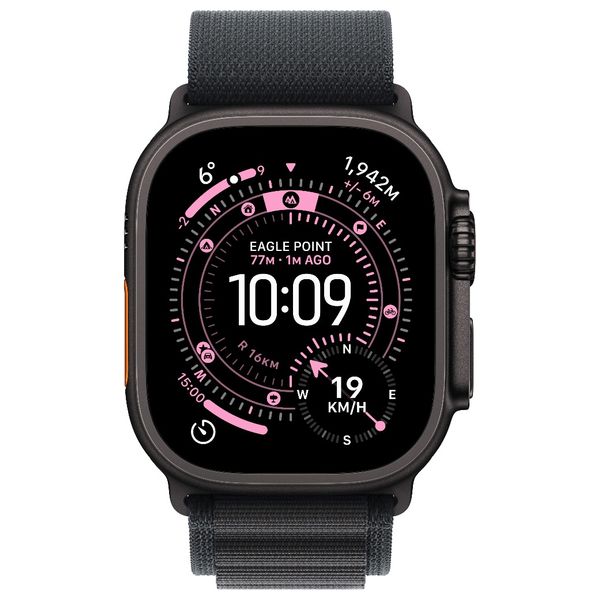 Apple Watch Ultra 3 - 49mm Black Titanium Alpine Loop Black - Satellite Connectivity - High Blood Pressure Alerts - Medium