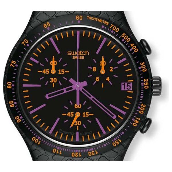  Swatch Watch YCB4015AG For Men - Analog Display, Aluminum Band - Black 