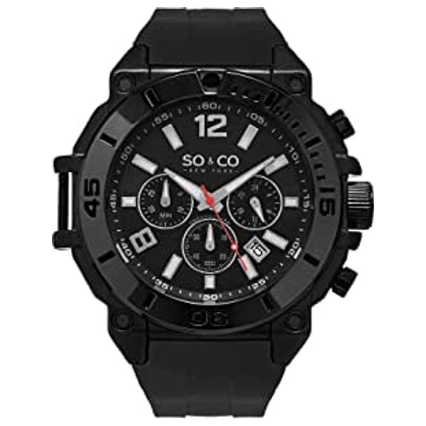Elryan So Co New York Yacht Timer Men s Black Dial Silicone Band