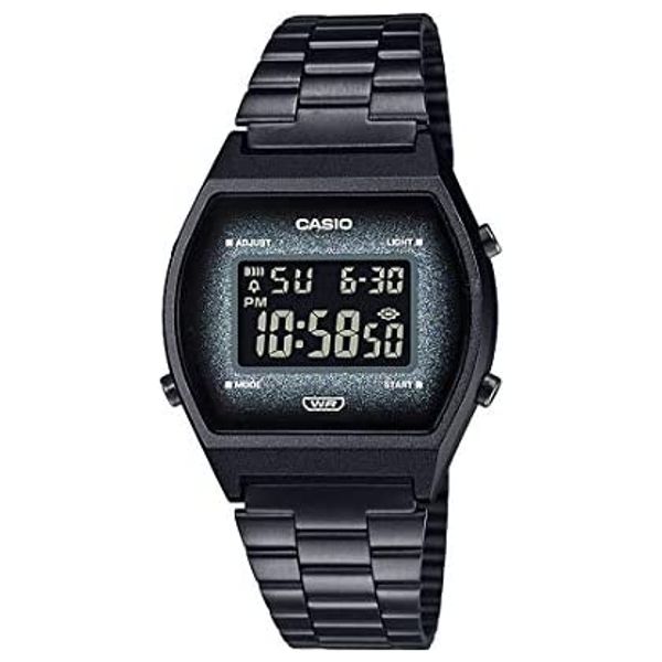  Casio Watch B640WBG-1BDF For Unisex - Digital Display, Stainless Steel Band - Black 