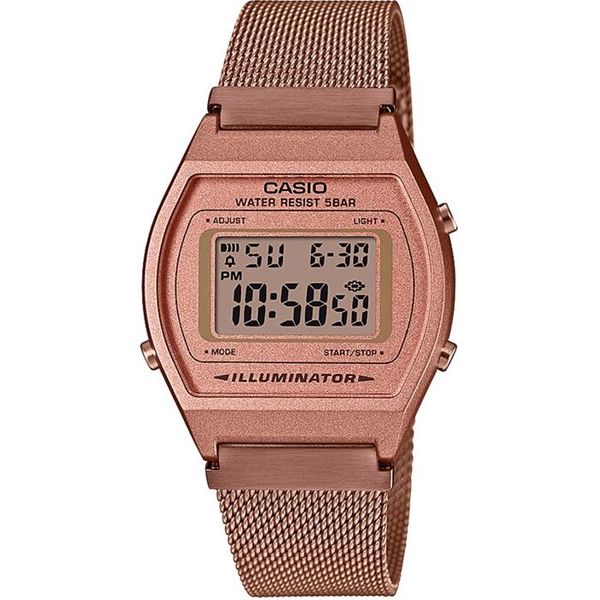 Casio Watch B640WMR-5ADF For Women - Digital Display, Stainless Steel Band - Pink 