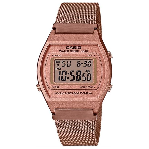  Casio Watch B640WMR-5ADF For Women - Digital Display, Stainless Steel Band - Pink 