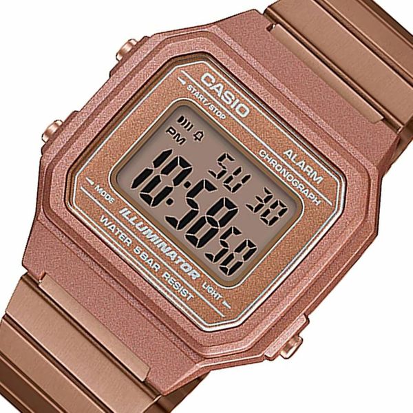 ساعة كاسيو للجنسين B650WC-5ADF - عرض رقمي, سوار من ستانلس ستيل - وردي 