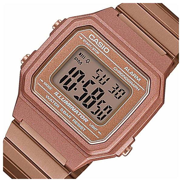  Casio Watch B650WC-5ADF For Unisex - Digital Display, Stainless Steel Band - Pink 