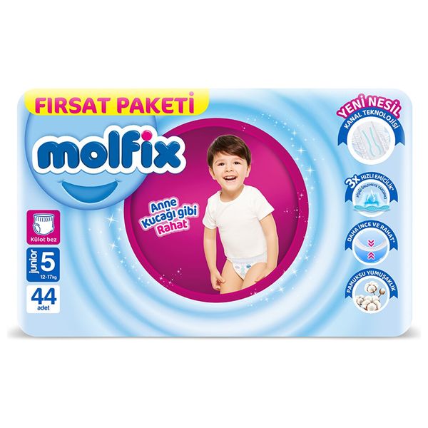 Molfix Junior Pants for Babies - Size 5 - 44 Pieces