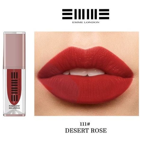 Emme London Power Stay Ink Lipstick - Long-Lasting Waterproof Formula, 111 Desert Rose 