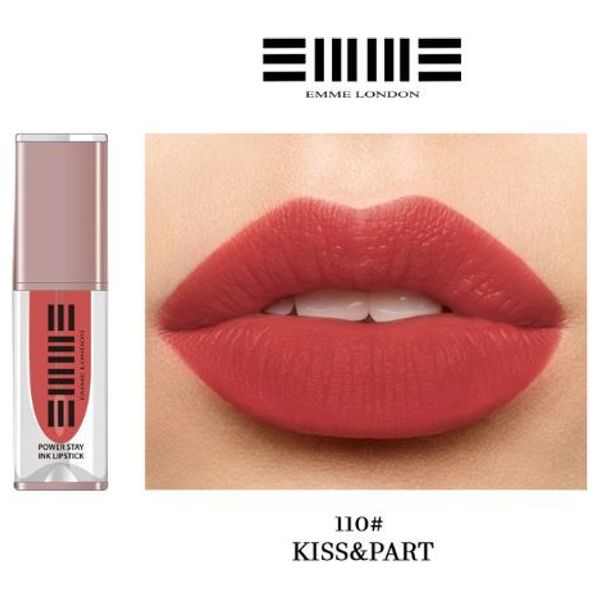  Emme London Power Stay Ink Lipstick - Long-Lasting Waterproof Formula, 110 Kiss&Part 