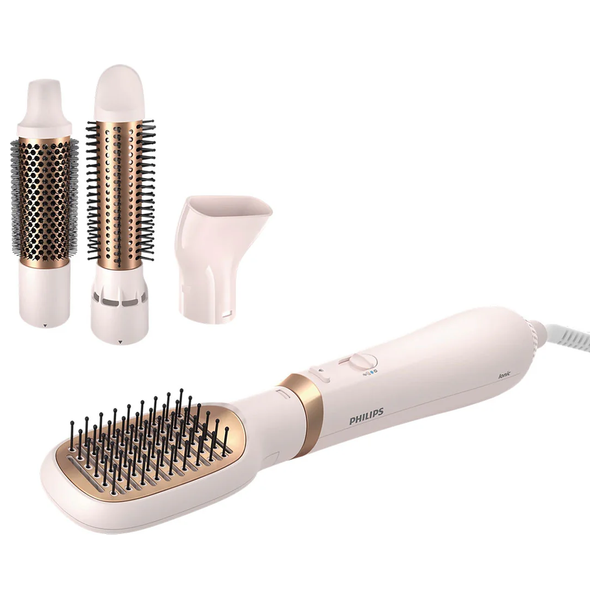 فرشاة تصفيف الشعر بزيت الأرغان فيليبس - BHA310/03 - Air Styler 3000 Series - وردي