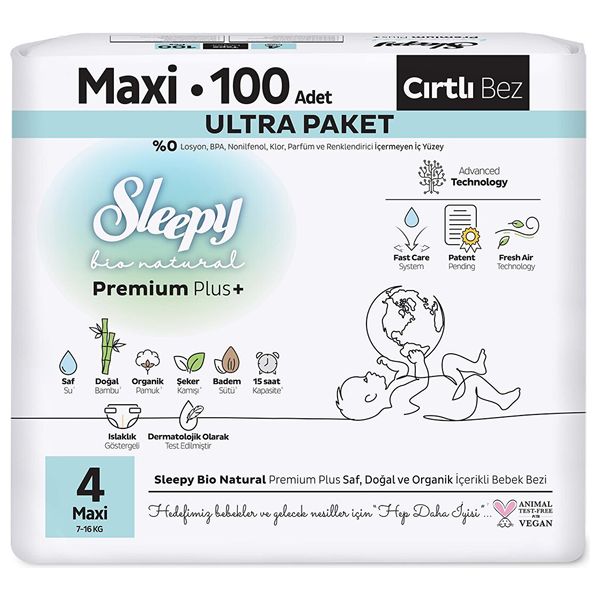 Sleepy Baby Diapers - Size 4 - 100 Diapers