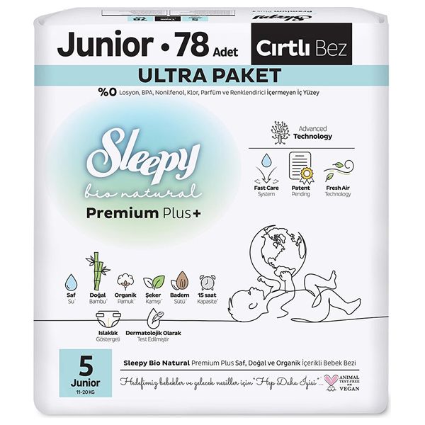 Sleepy Baby Diapers - Size 5 - 78 Diapers