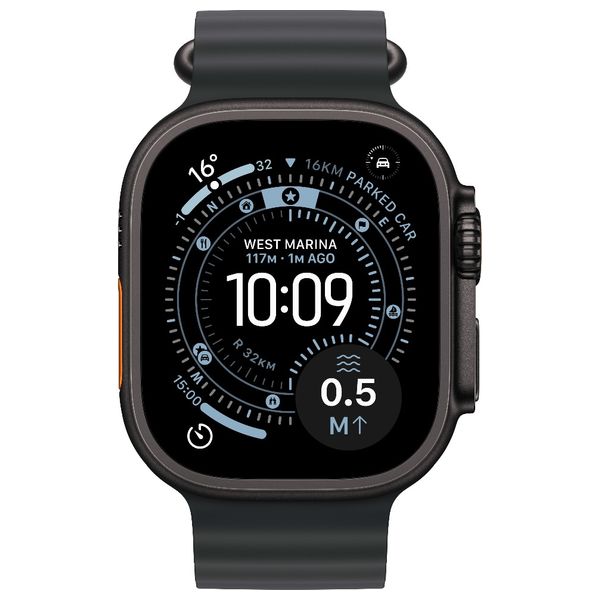 Apple Watch Ultra 3 - 49mm Black Titanium Ocean Band Black - Satellite Connectivity - High Blood Pressure Alerts - Pre-Order