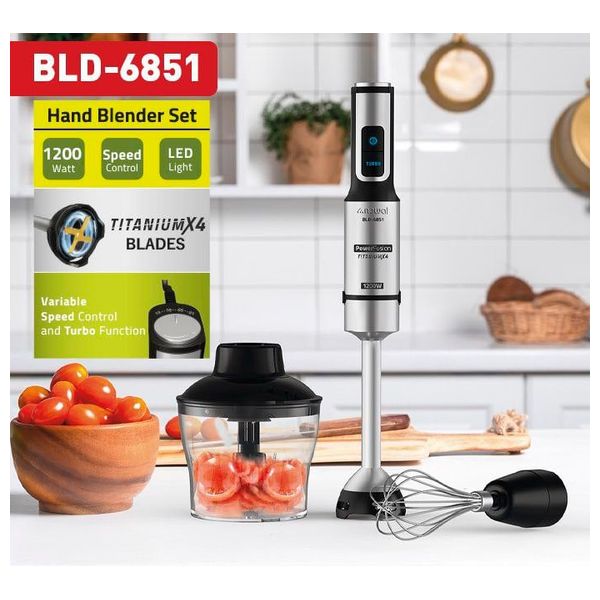  Newal BLD-6851 - Hand Blender - 1200 W - 800 ml + 600 ml - Steel 