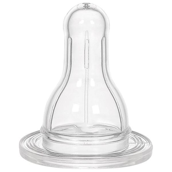  حلمة زجاجة سيليكون 0-6 أشهر من وي بيبي - شفافة 