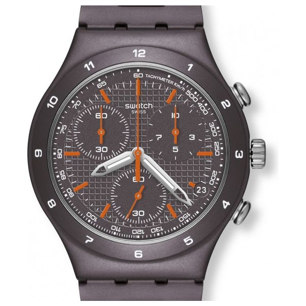  ساعة سواتج للرجال YCC4000AG - عرض بعقارب, سوار من الالمنيوم - بنفسجي 