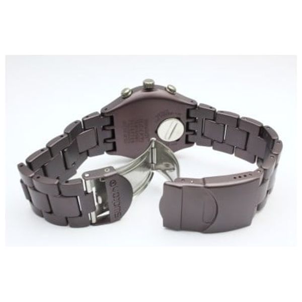  ساعة سواتج للرجال YCC4000AG - عرض بعقارب, سوار من الالمنيوم - بنفسجي 