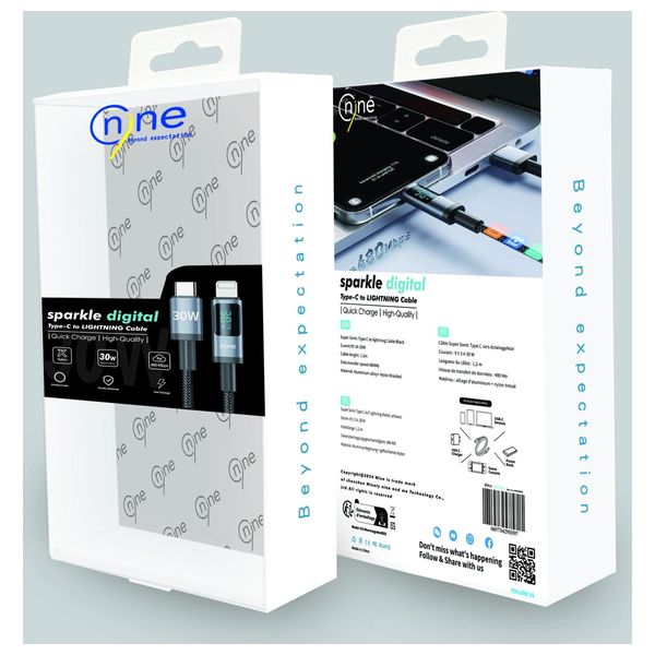 كيبل يو اس بي سي الى يو اس بي سي ناين - CL 020 - بطول 1 متر - بقوة 100 واط - اسود