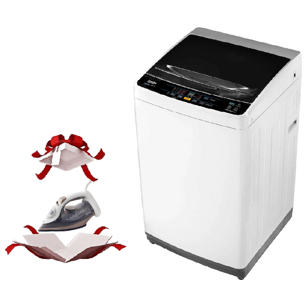  Denka CWM-1400TLWH - 12Kg - Top Loading Washing Machine - White + Denka  IST-2400BW - Steam Iron - Brown 