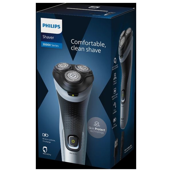 Philips X3063/00 - 3000X Series Wet & Dry Electric Shaver - Black