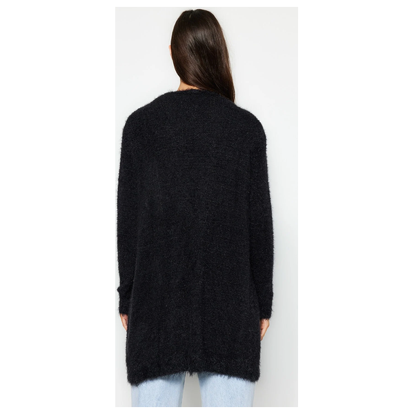 Trendyolmilla Shaggy Knitwear Cardigan - Black 