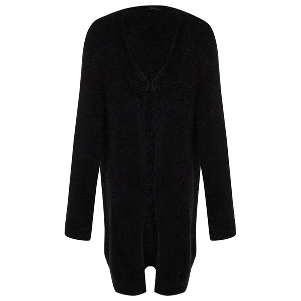 Trendyolmilla Shaggy Knitwear Cardigan - Black 