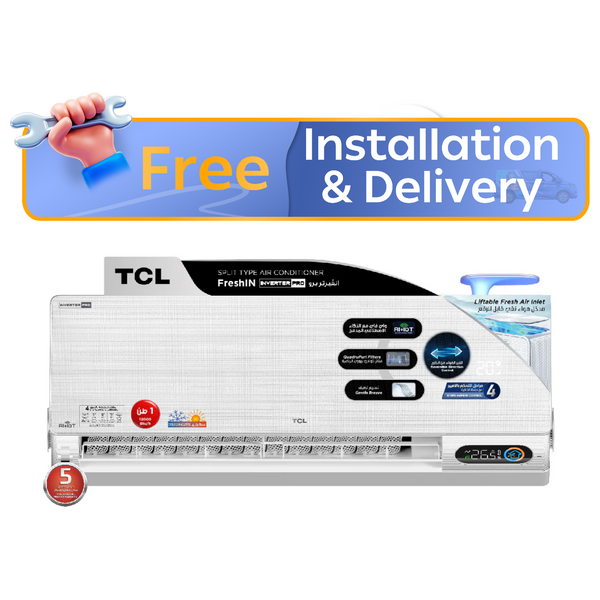 TCL TAC-12CHSD/FBI - 1 Ton - Wall Mounted Split  - Inverter - Amp Control - White - Free Installation 