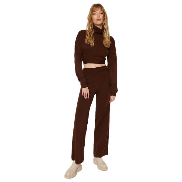 Trendyolmilla Tie Detailed Sweater Trousers Knitwea - Brown