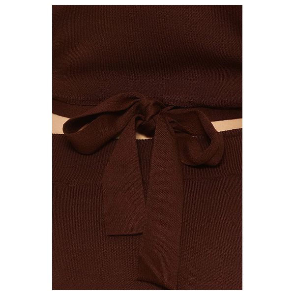 Trendyolmilla Tie Detailed Sweater Trousers Knitwea - Brown