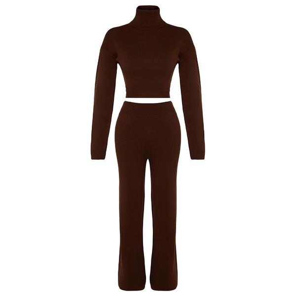 Trendyolmilla Tie Detailed Sweater Trousers Knitwea - Brown