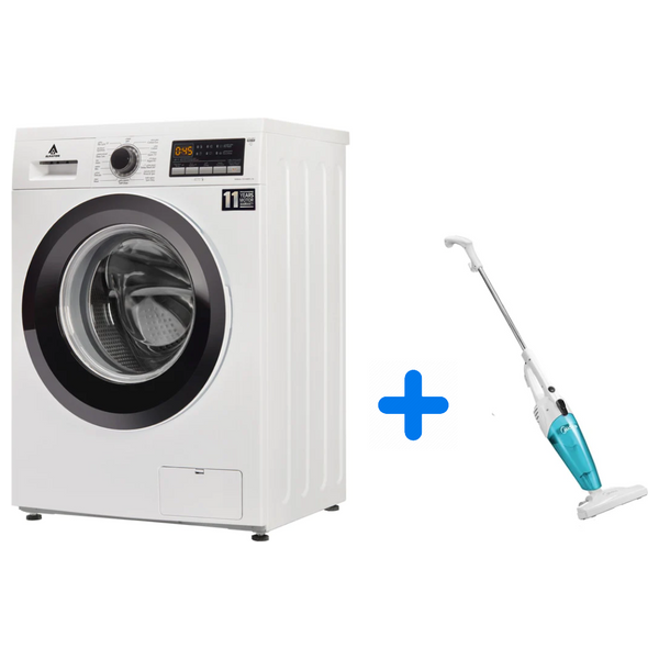 Alhafidh WMHA-7014WFL10 - 7Kg - 1400RPM - Front Loading Washing Machine - White + Midea SC861 - Handheld Vacuum Cleaner - White