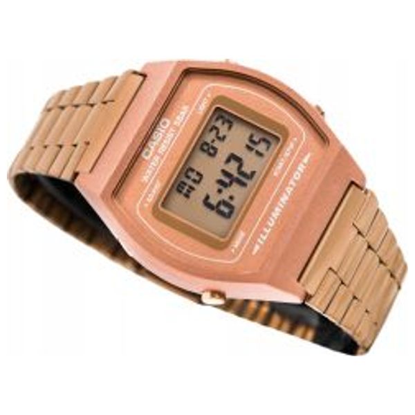  Casio Watch B640WC-5ADF For Unisex - Digital Display, Stainless Steel Band - Pink 