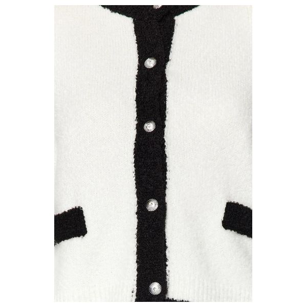 ترينديول ميلا كارديجان منسوج بخيوط بوكليه - أبيض