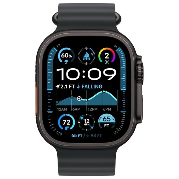  ساعة ابل الترا 2 2024 GPS + Cellular - ملم49 - هيكل من التيتانيوم مع حزام اوشن اسود 