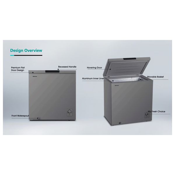  مجمدة افقية هايسنس - 9 قدم - FC26DT4SAT - رمادي 