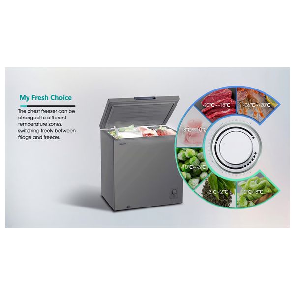  مجمدة افقية هايسنس - 9 قدم - FC26DT4SAT - رمادي 