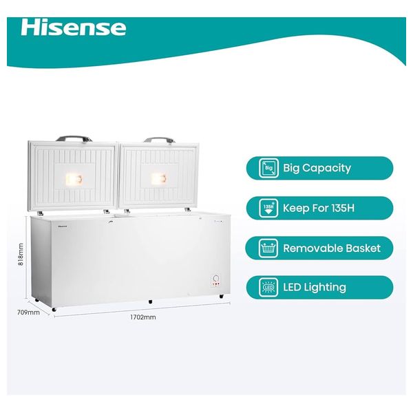  مجمدة افقية هايسنس - 24 قدم - FC-65DD4SA - ابيض 