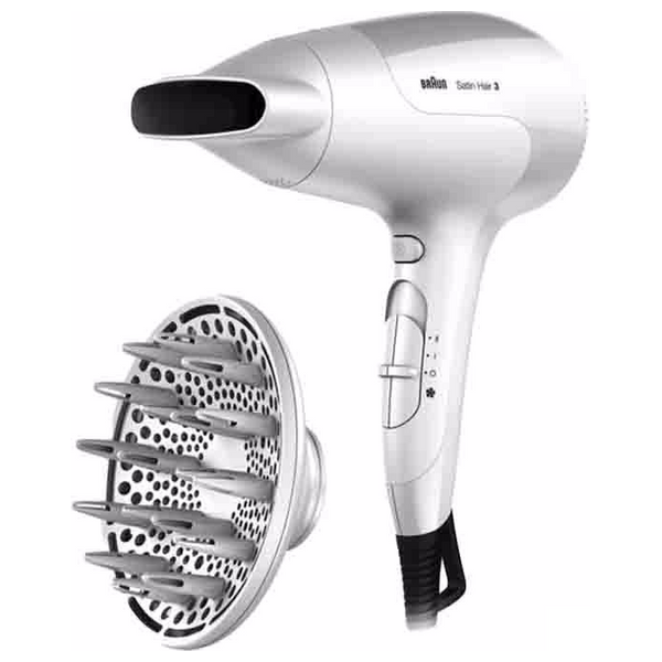 Elryan Satin Hair 5 2500W Hair Dryer With Air Condenser Diffuser Braun