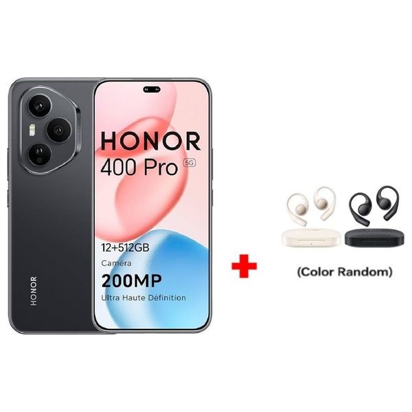 Honor 400 Pro 5G - Dual SIM - 512/12GB - 6.7 Inch - AMOLED 120Hz - Snapdragon 8 Gen 3 (4 nm) - 6000 mAh + HONOR Earbuds Open