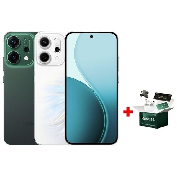 اوبو رينو 14 - بشاشة 6.59-انج مرنة اموليد, بدقة FHD+, 120 هيرتز - معالج ميدياتيك دايمنستي 8350 - 6000 مللي امبير, 80 واط شحن سريع + بوكس هدية مجاني