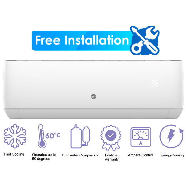 Flo AH12X23 - 1 Ton - Wall Mounted Split - White - Inverter - Amp Control - Free Installation