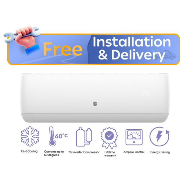 Flo AH24X23 - 2 Ton - Wall Mounted Split - White - Inverter - Amp Control - Free Installation