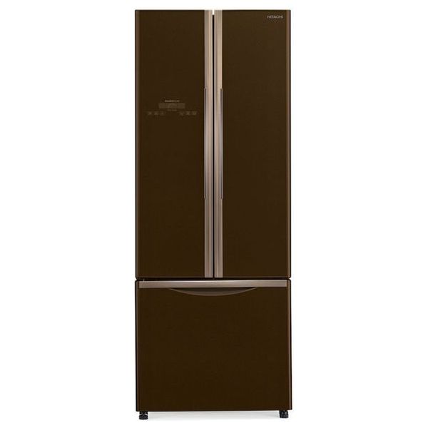ثلاجة هيتاشي ذات التصميم الفرنسي - 18 قدم - R-WB550PUQ2 - بني زجاجي