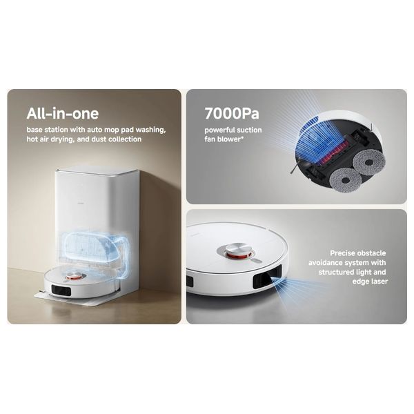 مكنسة شاومي روبوت - اكس 20 برو - بقوة خرج 55 واط - بحجم بطارية 4800 مللي امبير - ابيض