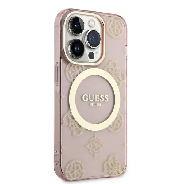 Guess GUHMP15XHMPGSP - Mobile Cover For iPhone 15 Pro Max - Gold Pink