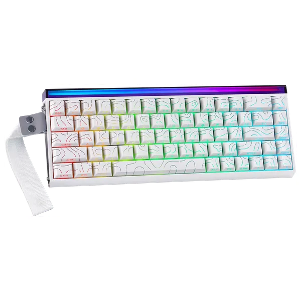 AULA Hero 68 HE  - Wired gaming keyboard - RGB backlit lighting effects - Durable side-printed PBT keycaps - White