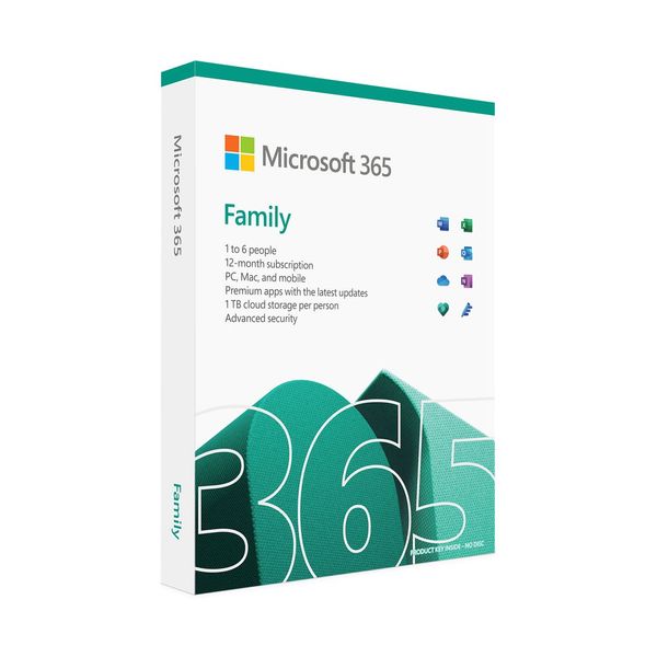 مجموعة مايكروسوفت 365 Family - اشتراك لمدة سنة-واحدة